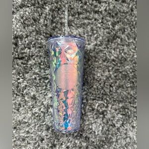 Starbucks Christmas Holiday 2023 White Diamond Prism Crystal 24oz Venti Tumbler